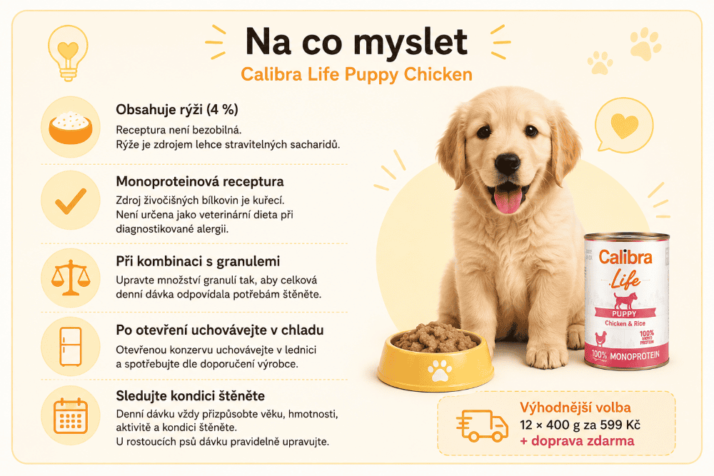 Calibra Puppy kuře Tipy pro péči o štěně a výživu